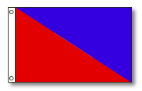 nylon attention flag with 2 diagonal stripes