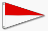 nylon attention  pennants with two stripes