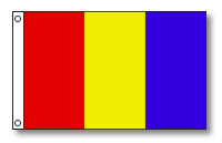 nylon attention flag with 3 verticl stripes