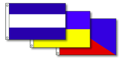 attention flags with two stripes, three stipes and diagonal stripes