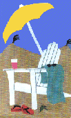 Beach Adirondack appliqued banner