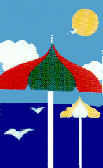 Beach Umbrella appliqued banner