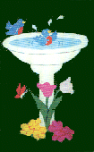 Birdbath decorative banner