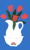 Bowl and Pitcher appliqued banner