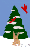 Bunny Tree appliqued banner