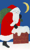 Chimney Santa appliqued banner