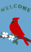 Dogwood Cardinal appliqued banner