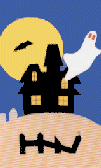 Haunted House appliqued banner