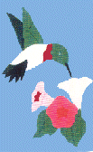 Hummingbird appliqued banner