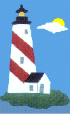 Lighthouse appliqued banner