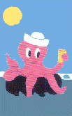 Octopus appliqued banner
