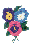 Pansies appliqued banner