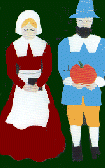 Pilgrim Couple appliqued banner