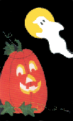 Pumpkin and Boo appliqued banner
