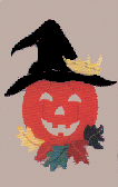 pumpkin Witch appliqued banner
