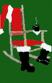 Rocking Santa appliqued banner