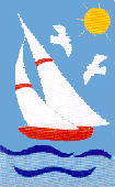 Sailboat appliqued banner