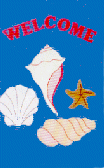 Seashells Welcome appliqued banner