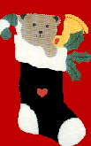 Stocking Bear appliqued banner
