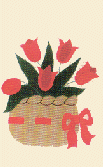 Tulip Basket appliqued banner
