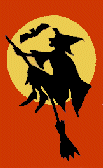 Witch appliqued banner