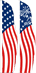 patriotic feather attention flags