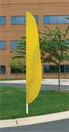 solid color nylon feather shaped attention flag, FM Yellow