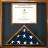 Document and Ceremonial Flag Display Case in Walnut