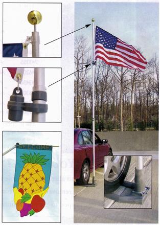 multi-use telescoping aluminum flagpole