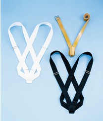 Parade carrying belts made of webbing and genuine leather