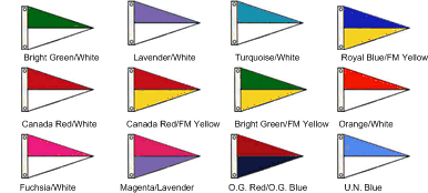 nylon attention  pennants with two stripes color selections