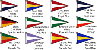 Attention flag pennants with three horizontal stripes color selections