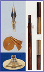 Texas state flag set pole, stand, ornament and tassel and cord