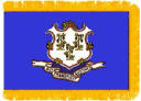 Connecticut Indoor flag with fringe
