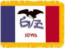 Iowa Indoor flag with fringe