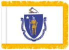 Massachusetts Indoor Flag with Fringe