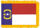 North Carolina Indoor flag with fringe