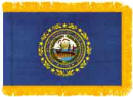New Hampshire Indoor flag with fringe