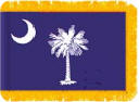 South Carolina Indoor flag with fringe