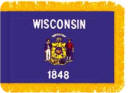 Wisconsin Indoor flag with fringe