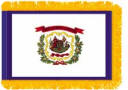 West Virginia Indoor flag with fringe